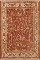 handmade Traditional Kafkaz Rust Beige Hand Knotted RECTANGLE 100% WOOL area rug 9X12