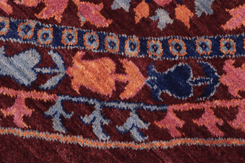 handmade Traditional Kafkaz Red Blue Hand Knotted ROUND 100% WOOL area rug 10' x 10'