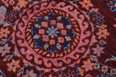 handmade Traditional Kafkaz Red Blue Hand Knotted ROUND 100% WOOL area rug 10' x 10'