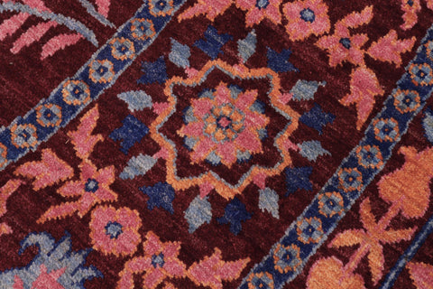 handmade Traditional Kafkaz Red Blue Hand Knotted ROUND 100% WOOL area rug 10' x 10'