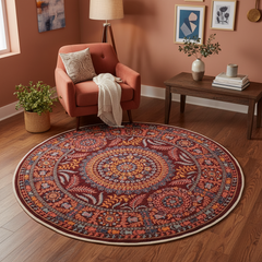 Ziegler kafkaz Antonett Red/Blue Round Rug -9'11X10'3