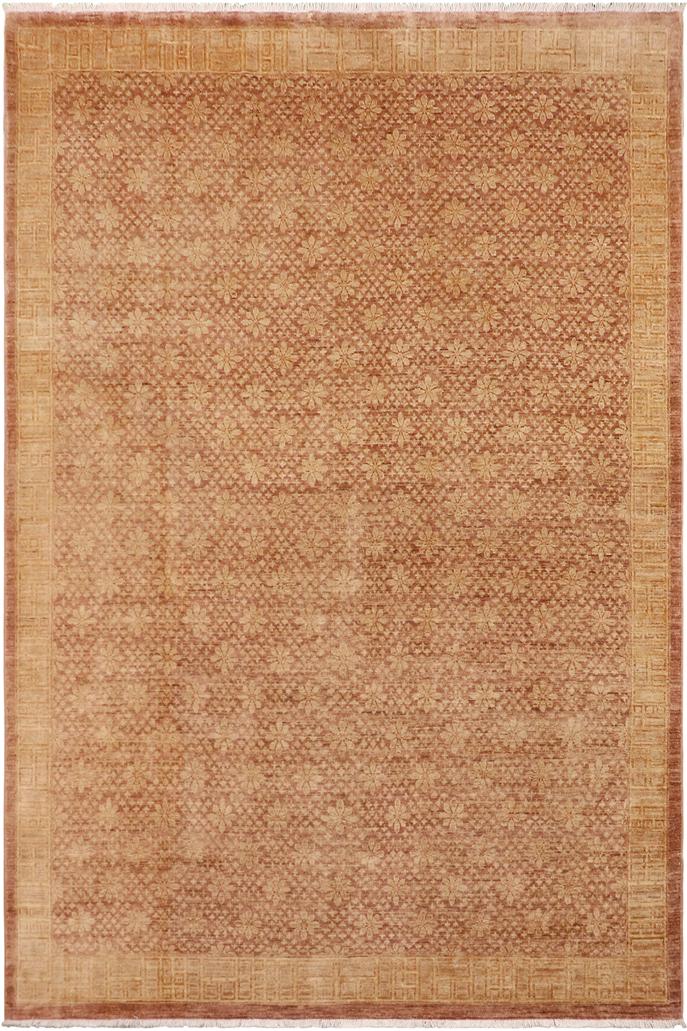 handmade Transitional Kafkaz Brown Tan Hand Knotted RECTANGLE 100% WOOL area rug 8X12