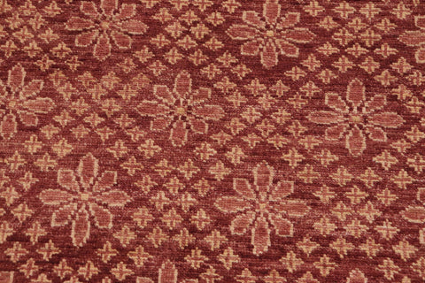 handmade Modern Kafkaz Red Tan Hand Knotted RECTANGLE 100% WOOL area rug 9' x 12'