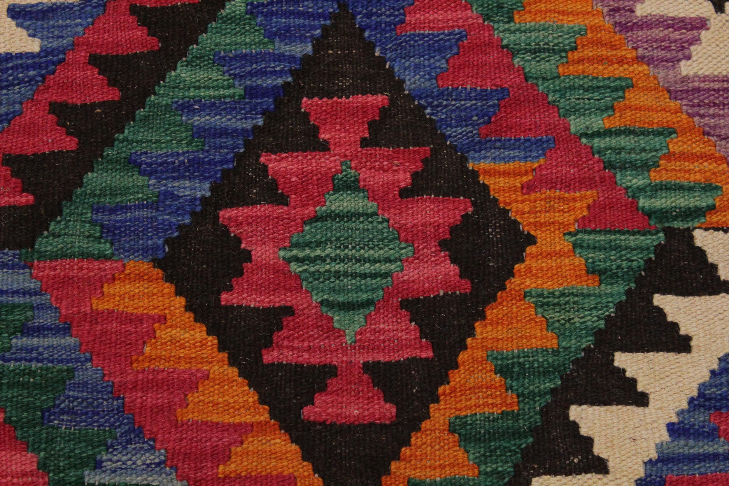 handmade Geometric Kilim Brown Beige Hand-Woven RECTANGLE 100% WOOL area rug 7 x 9