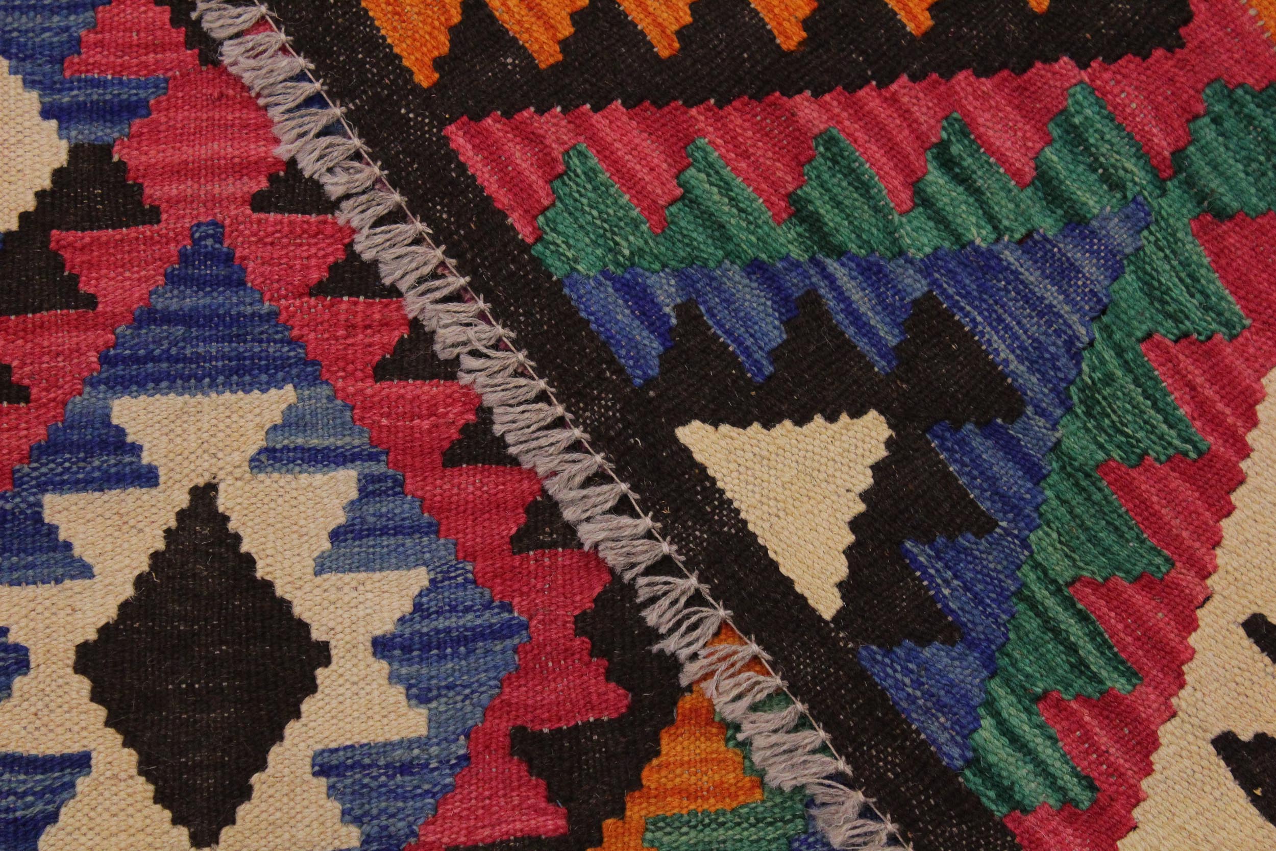 handmade Geometric Kilim Brown Beige Hand-Woven RECTANGLE 100% WOOL area rug 7 x 9