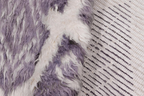 handmade Geometric Moroccan Gray Ivory Hand Knotted RECTANGLE 100% WOOL area rug 8' x 10'