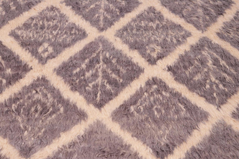 handmade Geometric Moroccan Gray Beige Hand Knotted RECTANGLE 100% WOOL area rug 6' x 9'