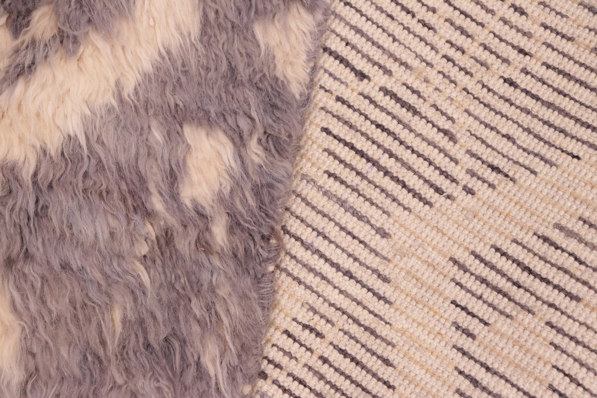 handmade Geometric Moroccan Gray Beige Hand Knotted RECTANGLE 100% WOOL area rug 6' x 9'