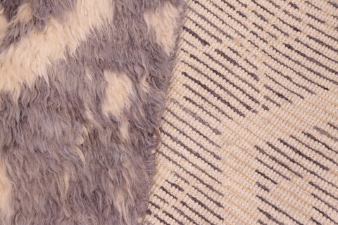 handmade Geometric Moroccan Gray Beige Hand Knotted RECTANGLE 100% WOOL area rug 6' x 9'