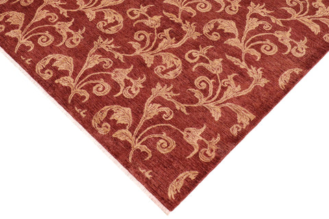 handmade Modern Kafkaz Red Tan Hand Knotted RECTANGLE 100% WOOL area rug 9' x 11'