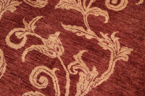 handmade Modern Kafkaz Red Tan Hand Knotted RECTANGLE 100% WOOL area rug 9' x 11'