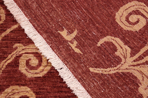 handmade Modern Kafkaz Red Tan Hand Knotted RECTANGLE 100% WOOL area rug 9' x 11'