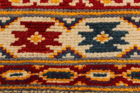 handmade Geometric Balouchi Beige Red Hand Knotted RECTANGLE 100% WOOL area rug 5x7