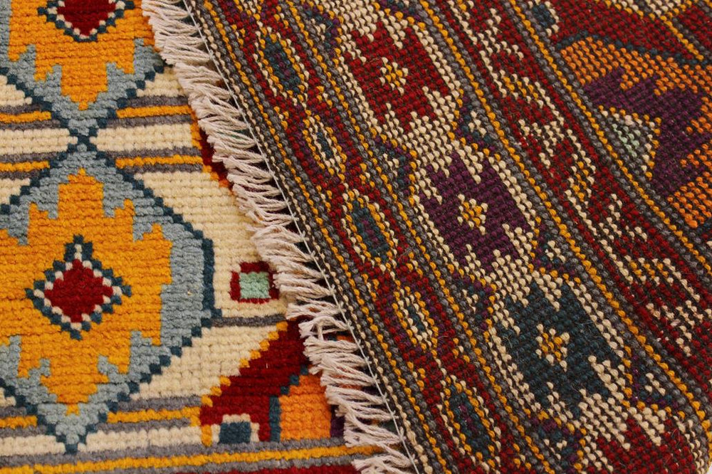 handmade Geometric Balouchi Beige Red Hand Knotted RECTANGLE 100% WOOL area rug 5x7