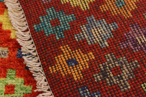 handmade Modern Balouchi Orange Green Hand Knotted RECTANGLE 100% WOOL area rug 5x7