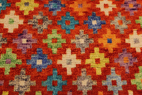 handmade Modern Balouchi Orange Green Hand Knotted RECTANGLE 100% WOOL area rug 5x7