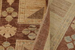 handmade Transitional Kafkaz Brown Beige Hand Knotted RECTANGLE 100% WOOL area rug 9X11