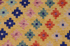 handmade Modern Balouchi Gold Blue Hand Knotted RECTANGLE 100% WOOL area rug 4x5