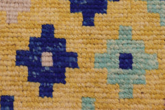 handmade Modern Balouchi Gold Blue Hand Knotted RECTANGLE 100% WOOL area rug 4x5