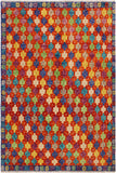 Shabby Chic Balochi Alberta Orange/Blue Wool Rug - 4'10'' x 6'7''