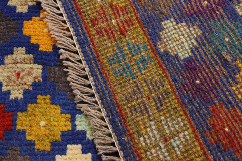 handmade Modern Balouchi Blue Gold Hand Knotted RECTANGLE 100% WOOL area rug 5x7