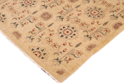 handmade Modern Kafkaz Tan Brown Hand Knotted RECTANGLE 100% WOOL area rug 9' x 12'