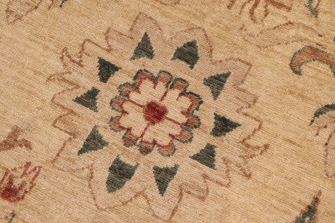 handmade Modern Kafkaz Tan Brown Hand Knotted RECTANGLE 100% WOOL area rug 9' x 12'