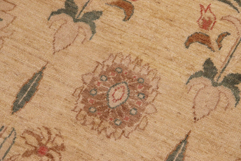 handmade Modern Kafkaz Tan Brown Hand Knotted RECTANGLE 100% WOOL area rug 9' x 12'