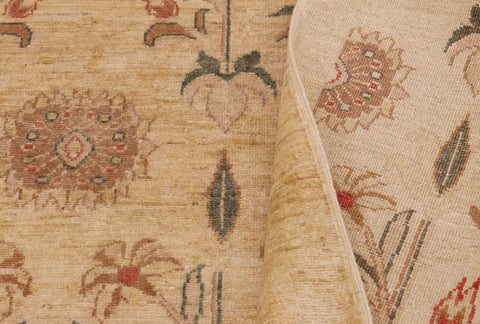 handmade Modern Kafkaz Tan Brown Hand Knotted RECTANGLE 100% WOOL area rug 9' x 12'