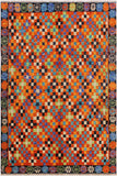 Modern Balochi Alec Orange/Black Wool Rug - 4'9'' x 6'7''