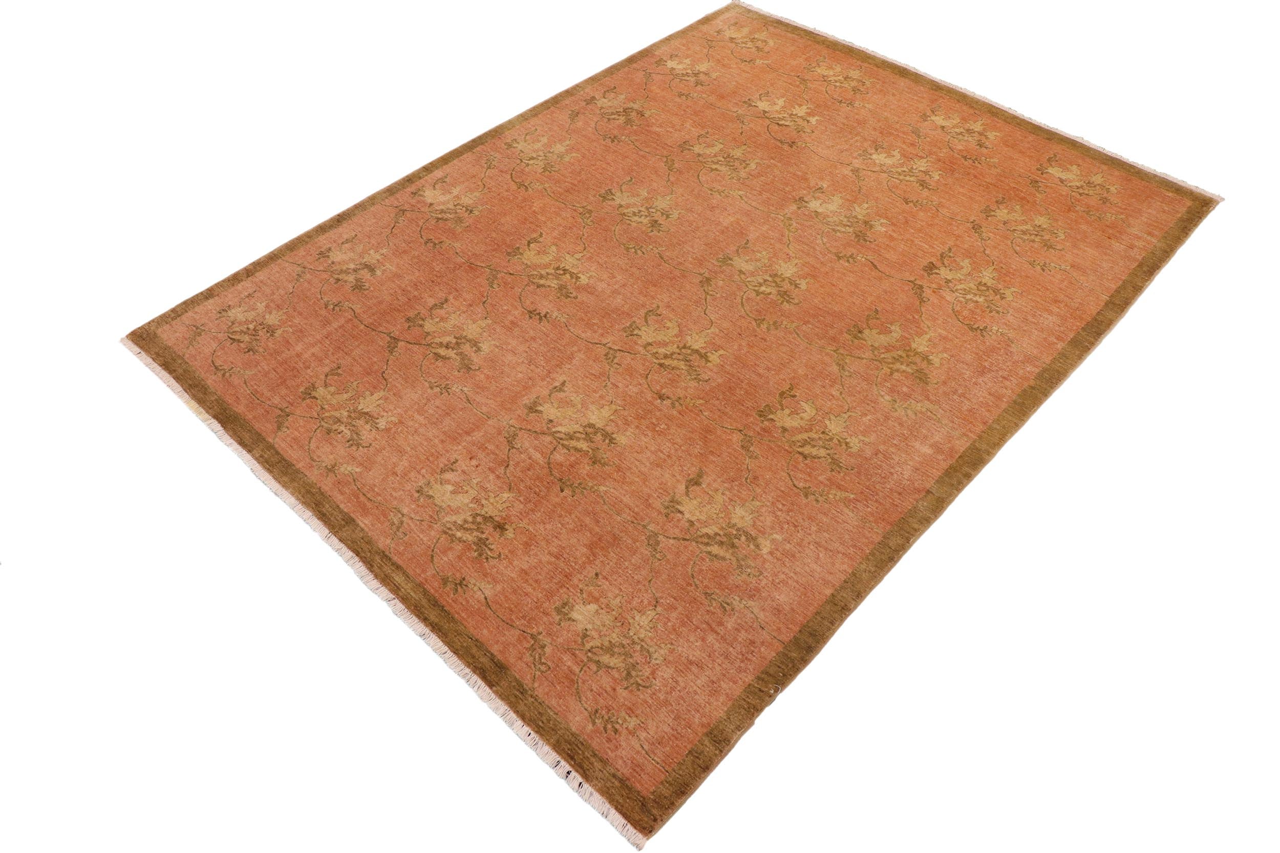 handmade Modern Kafkaz Rust Brown Hand Knotted RECTANGLE 100% WOOL area rug 9' x 12'