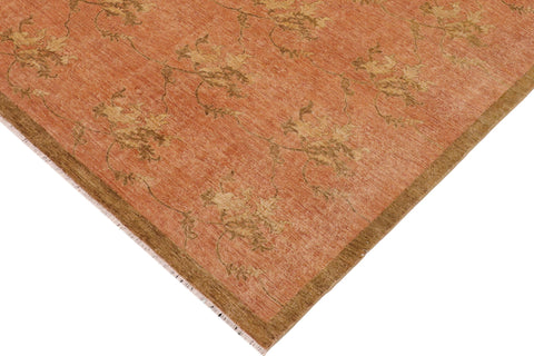 handmade Modern Kafkaz Rust Brown Hand Knotted RECTANGLE 100% WOOL area rug 9' x 12'