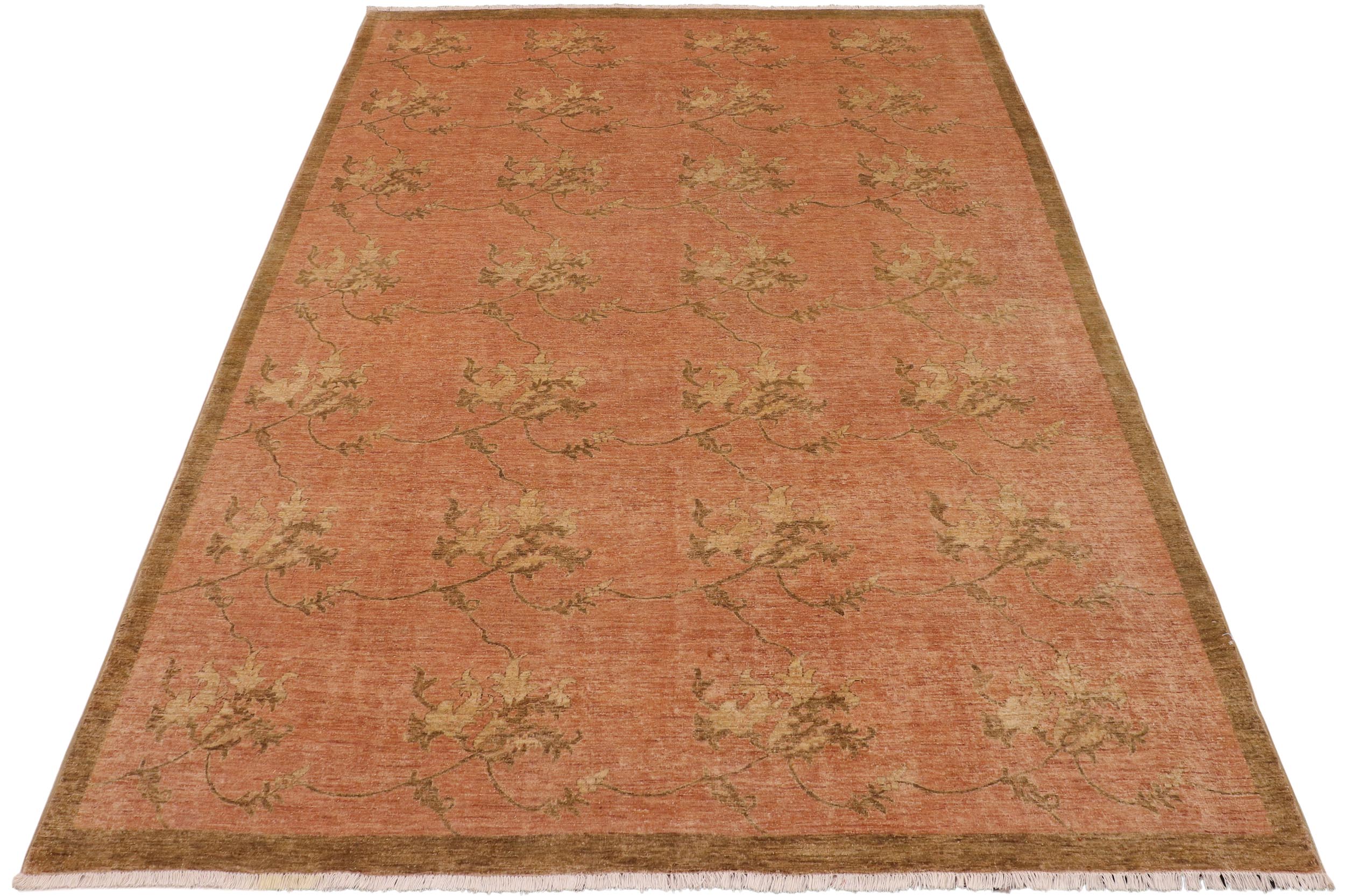 handmade Modern Kafkaz Rust Brown Hand Knotted RECTANGLE 100% WOOL area rug 9' x 12'
