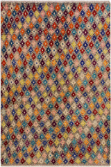 handmade Modern Balouchi Gray Blue Hand Knotted RECTANGLE 100% WOOL area rug 5x7