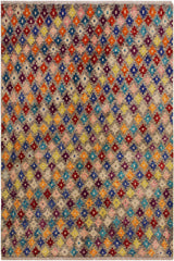 Shabby Chic Balochi Alethea Gray/Blue Wool Rug - 4'10''X6'6''