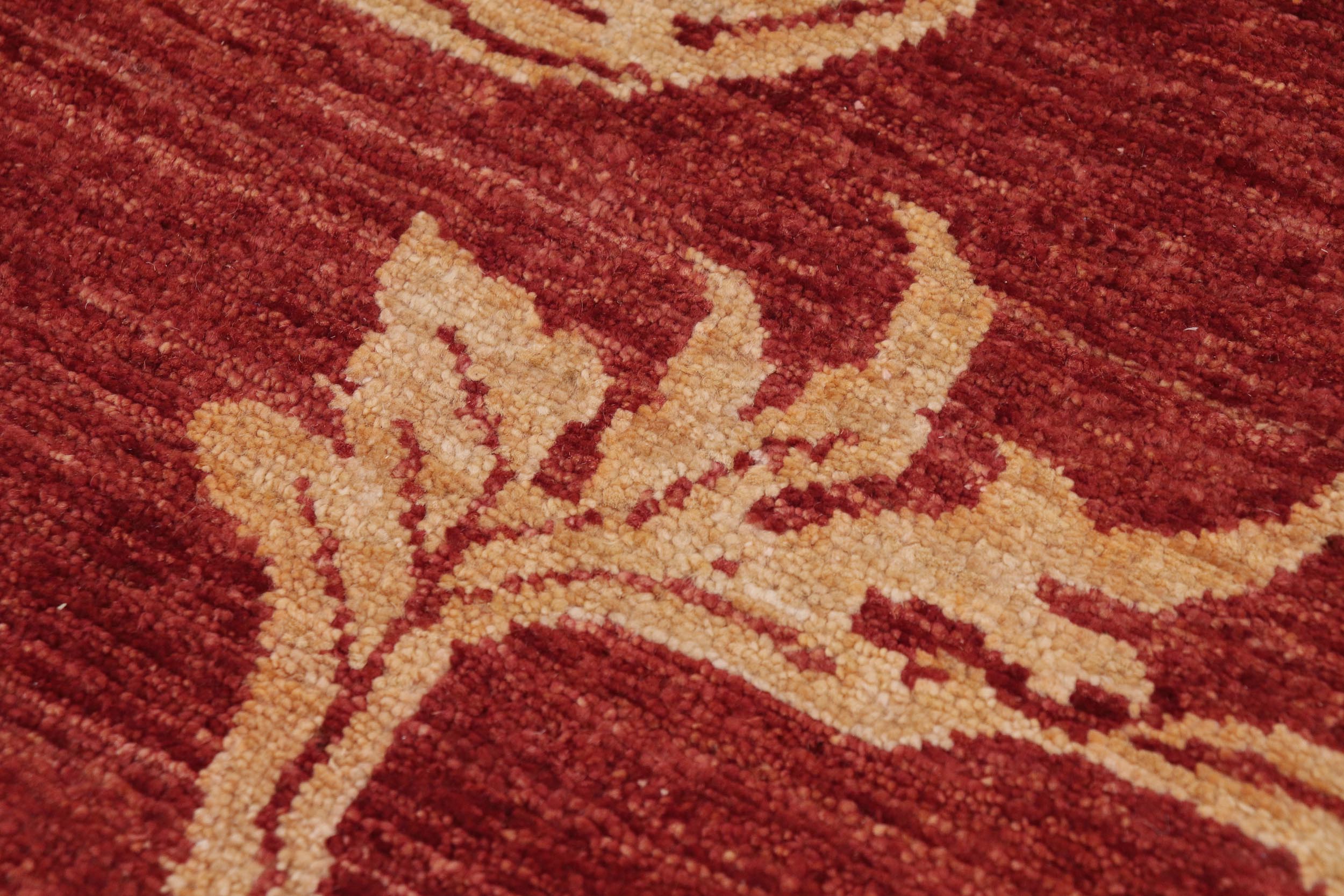 handmade Modern Design Rust Tan Hand Knotted RECTANGLE 100% WOOL area rug 9' x 12'