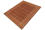 handmade Transitional Kafkaz Brown Rust Hand Knotted RECTANGLE 100% WOOL area rug 9 x 12