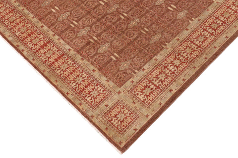 handmade Transitional Kafkaz Brown Rust Hand Knotted RECTANGLE 100% WOOL area rug 9' x 12'