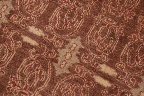 handmade Transitional Kafkaz Brown Rust Hand Knotted RECTANGLE 100% WOOL area rug 9' x 12'