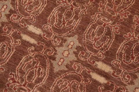 handmade Transitional Kafkaz Brown Rust Hand Knotted RECTANGLE 100% WOOL area rug 9' x 12'