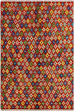 Eclectic Balochi Alfonzo Red/Blue Wool Rug - 4'10'' x 6'4''