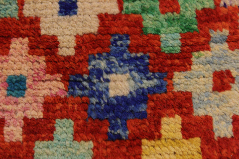 handmade Modern Balouchi Red Blue Hand Knotted RECTANGLE 100% WOOL area rug 5x6
