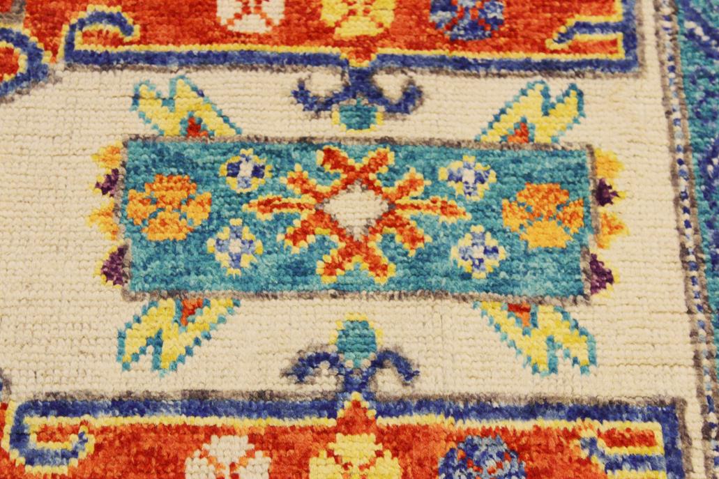 handmade Geometric Balouchi Beige Orange Hand Knotted RECTANGLE 100% WOOL area rug 6x8