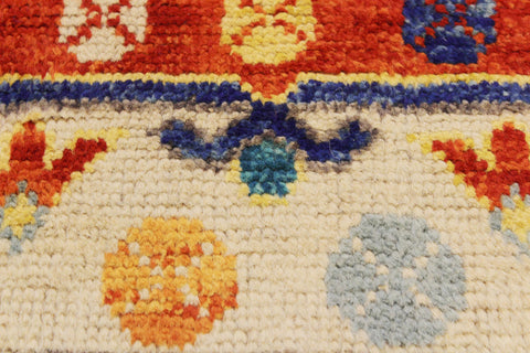 handmade Geometric Balouchi Beige Orange Hand Knotted RECTANGLE 100% WOOL area rug 6x8