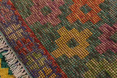 handmade Modern Balouchi Green Blue Hand Knotted RECTANGLE 100% WOOL area rug 5x7