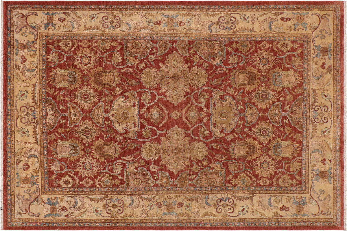 handmade Traditional Kafkaz Rust Beige Hand Knotted RECTANGLE 100% WOOL area rug 9x11