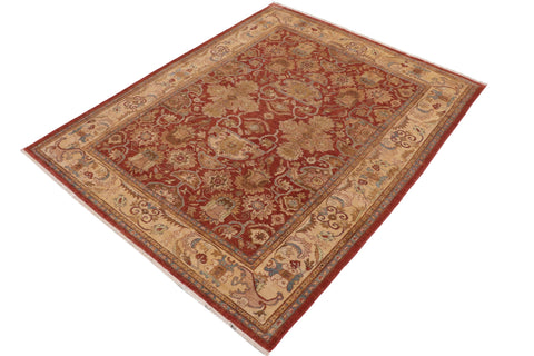 handmade Traditional Kafkaz Rust Beige Hand Knotted RECTANGLE 100% WOOL area rug 9x11