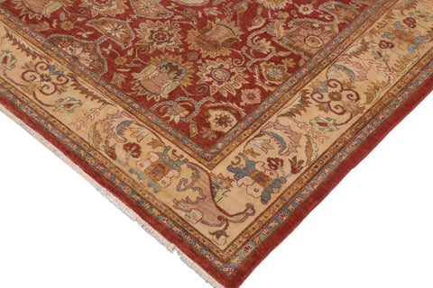 handmade Traditional Kafkaz Rust Beige Hand Knotted RECTANGLE 100% WOOL area rug 9x11