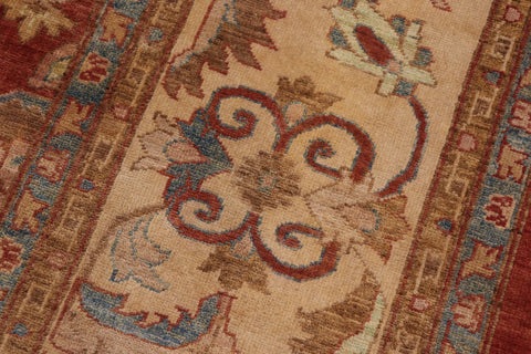 handmade Traditional Kafkaz Rust Beige Hand Knotted RECTANGLE 100% WOOL area rug 9x11