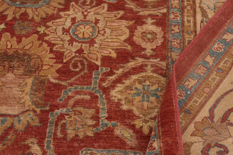 handmade Traditional Kafkaz Rust Beige Hand Knotted RECTANGLE 100% WOOL area rug 9x11